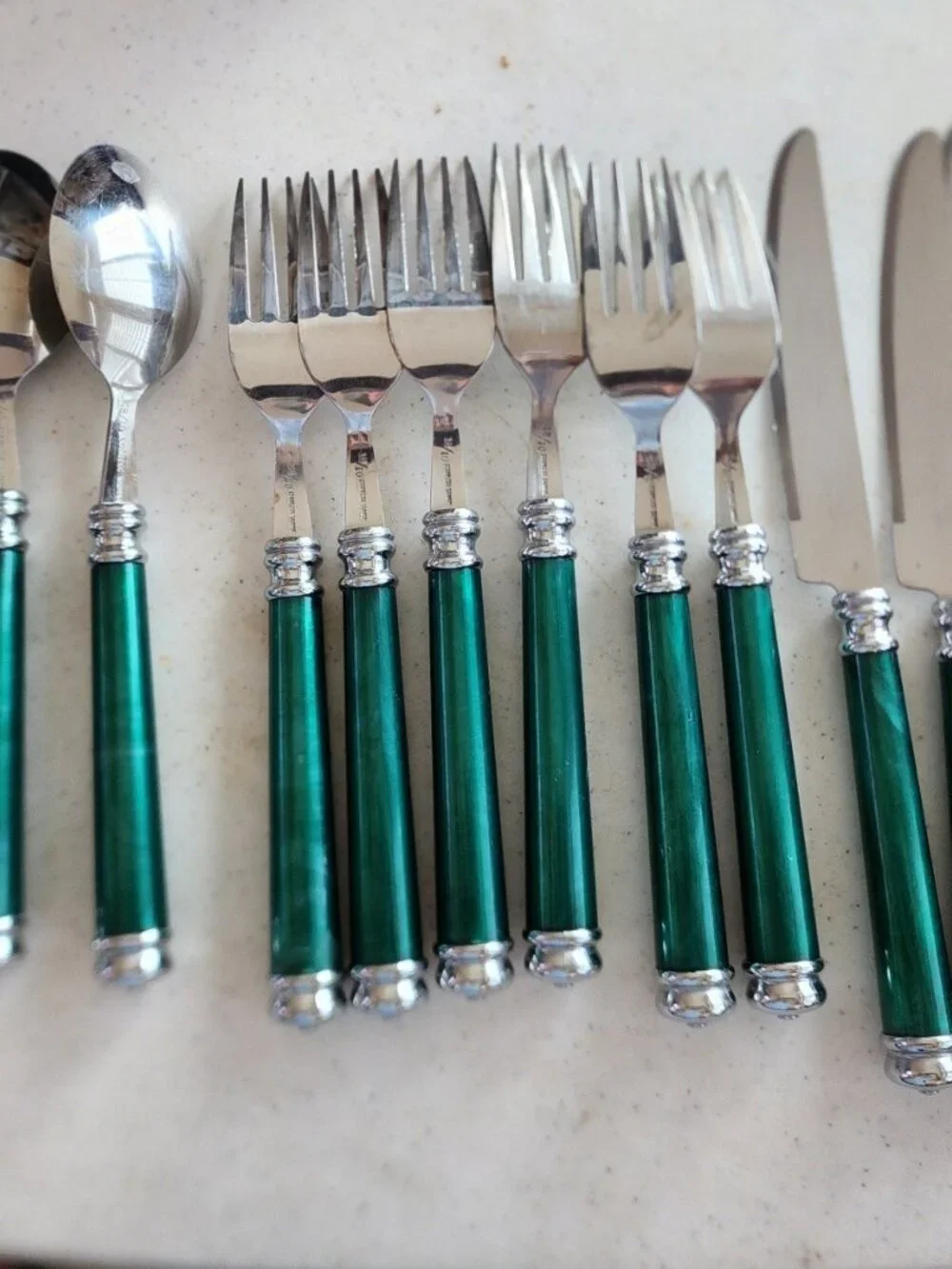 Arcadia Green Flatware Silverware 18/10 Stainless Steel Sheffield England